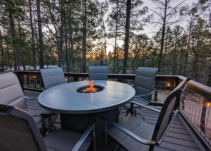 Pinetop Getaway W Sunset Deck & Fire Pit Table