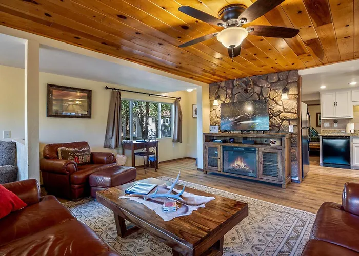 Large Yard With Fire Pit Show Low Cabin
