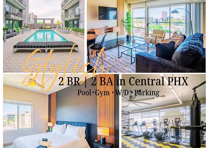 Upscale 2Brdowntown Apartment Balcony & Amenities
