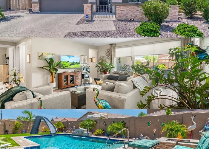 Goodyear Retreat Pool Slide Firepit Bbq