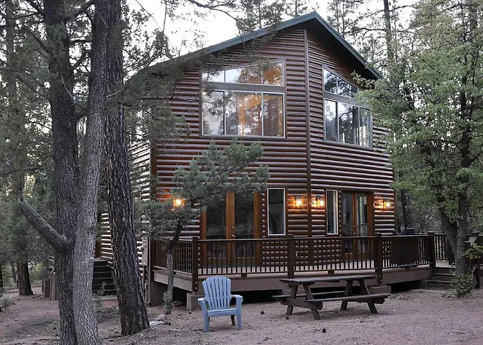 Spacious Woodland Log Cabin Rental With Mogollon Rim Views In Payson, Arizona