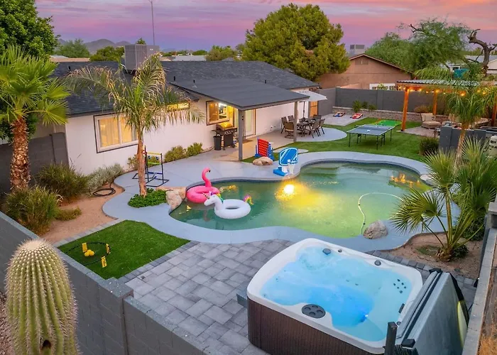 Heated Pool Hot Tub Backyard Resort Games