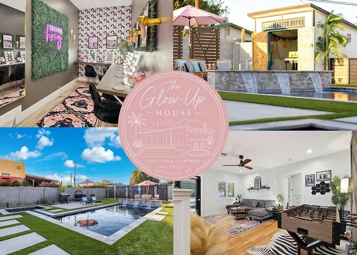 The Glow-Up House - Pool Spa Glam Room