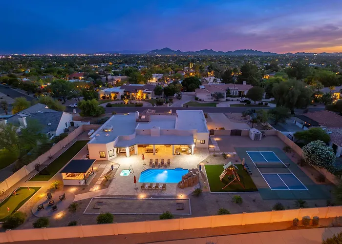 Luxury Oasis Slide Pool Pickleball Game Room